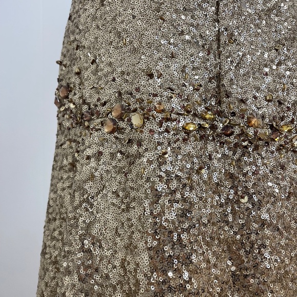 Val Stefani Moonlight Design Gold Sequin Strapless Gown Size 8 Prom Pageant NWT - Picture 9 of 13